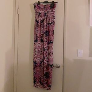 Strapless pink snake print jumpsuit by Bar III.